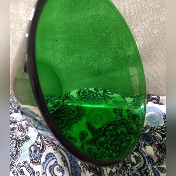 Vtg MCM Anchor Hocking Forest Green Glass Tall Batter Bowl 4" deep 5.5" dia RARE - Picture 4 of 7